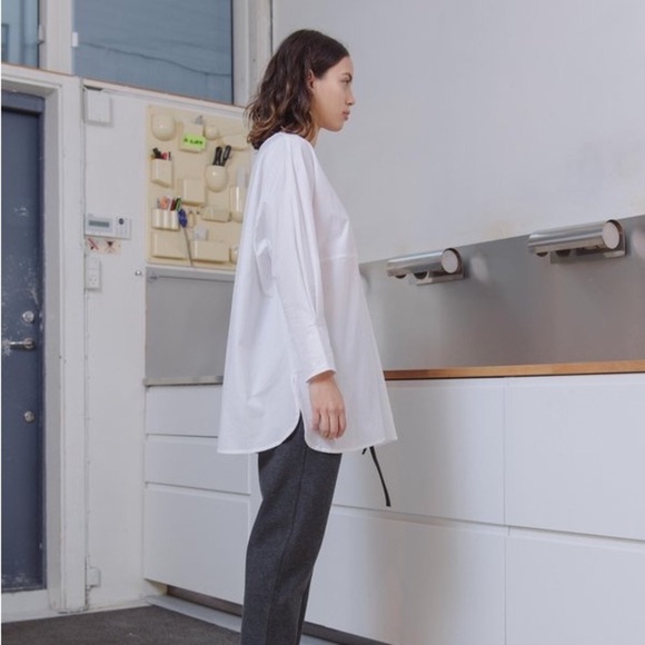 NWT PRIORY Cross Top in Light Poplin White Size S/M - Picture 4 of 8